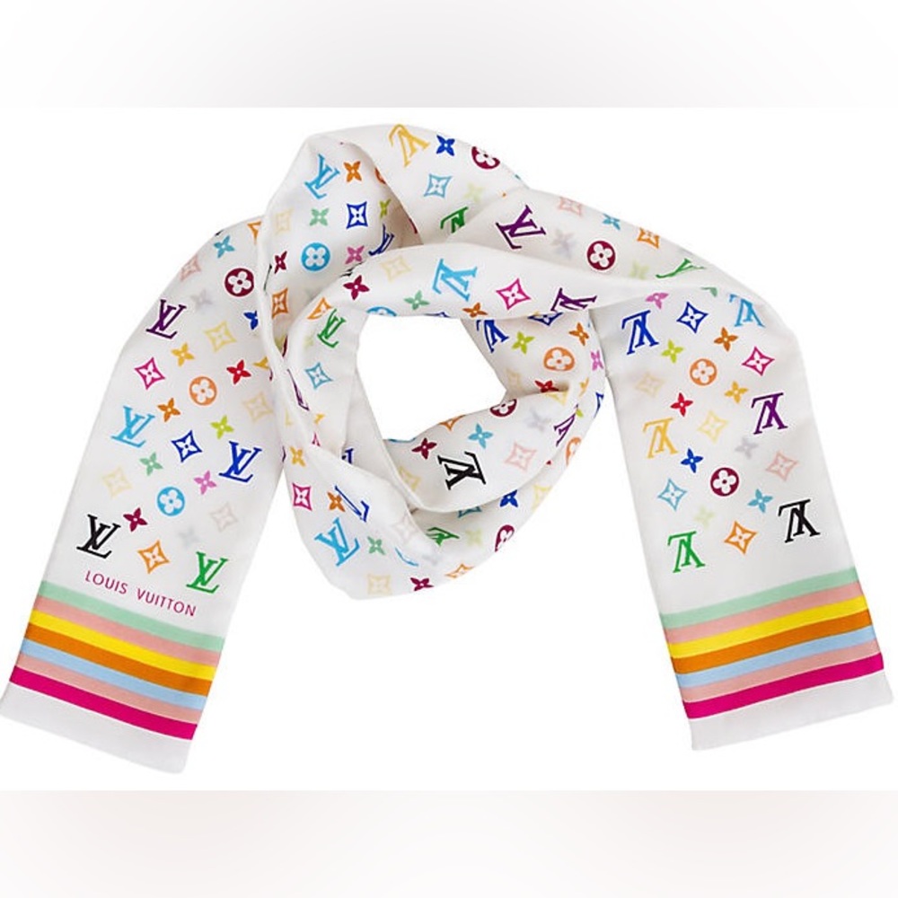 NWT 🌹Ltd Edition Louis Vuitton SILK Takashi Murakami Bandeau Twilly - Picture 3 of 12